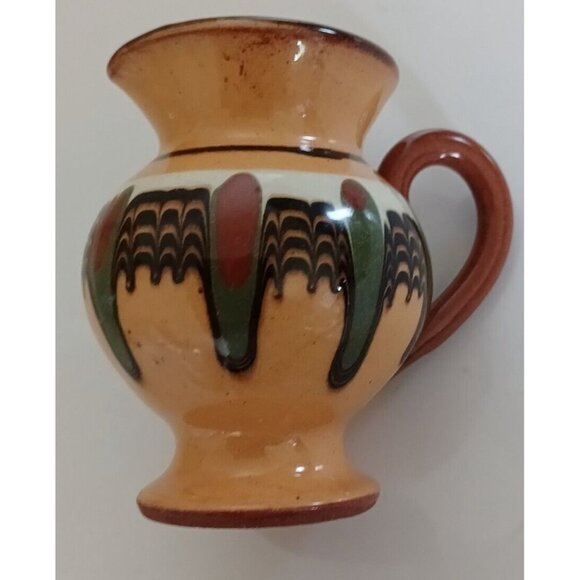 Gorgeous Pottery Small Pitcher Jug Vase Clay ? Marked - Picture 3 of 9